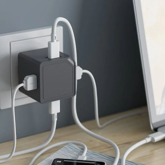 Usb Charger Cube By Allocacoc 4xusb Gray