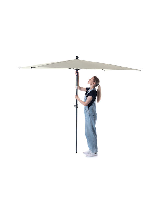 Umbrelă Pătrată Metalică Ecru 2.1x2.1xÎnălțime 2.48m