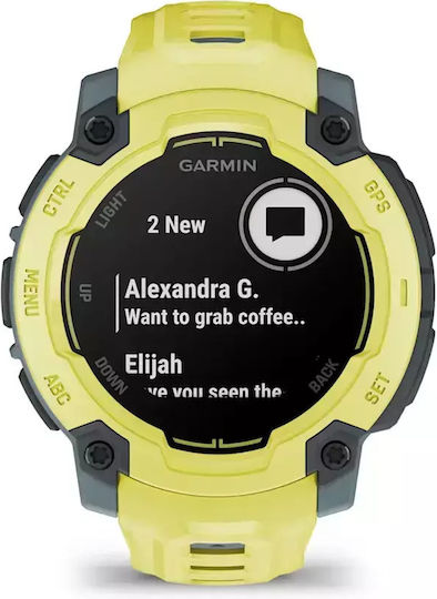 Garmin Instinct E 45mm Waterproof Smartwatch with Heart Rate Monitor (Electric Lime with Electric Lime Band)