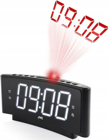 JVC Tabletop Digital Clock LED Black RA-E314B