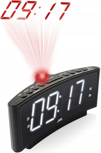 JVC Tabletop Digital Clock LED Black RA-E314B