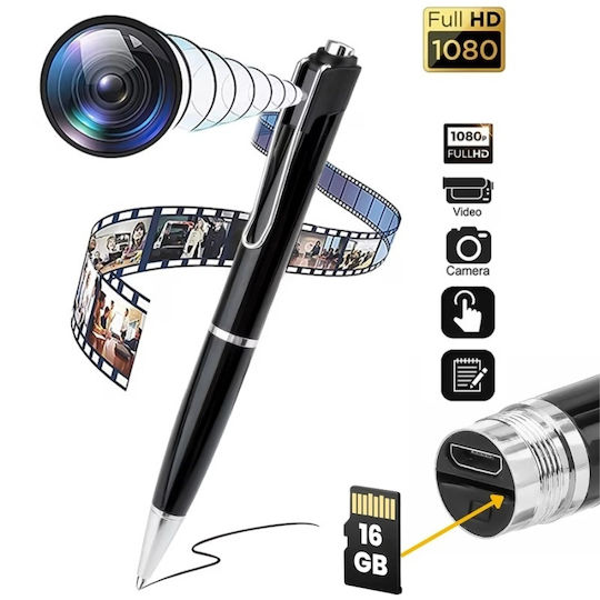 Cameră Spion Stilou Iuni Px8 Full HD 16GB Înregistrare Audio-Video