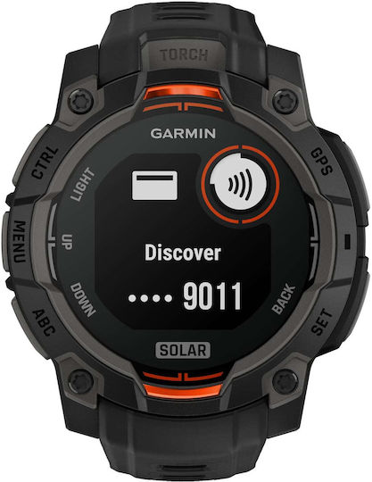 Garmin Instinct 3 Solar Aluminium 45mm Waterproof Smartwatch with Heart Rate Monitor (Black with Black Band)