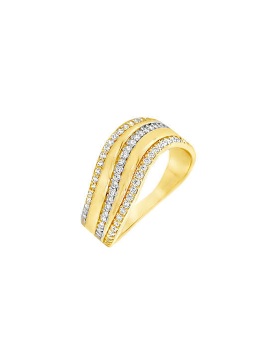 Xryseio Ring with Zircon made of Gold 14K