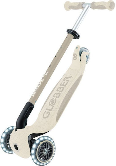 Globber Детски Скутер Сгъваемо Go•Up Deluxe Lights Ecologic 360 3 колела със седалка Бял