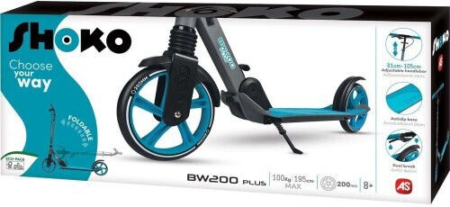 Shoko Kids Scooter Foldable BW 200 Plus 2-Wheel for 8+ Years Blue