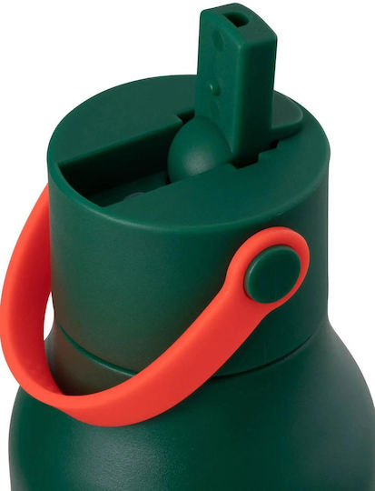 Lund Dino Little Rostfreier Stahl Kinder Trinkflasche Dinosaurier mit Stroh Grüne 400ml