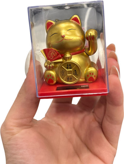 Solar Lucky Cat Decorative Gold Plastic