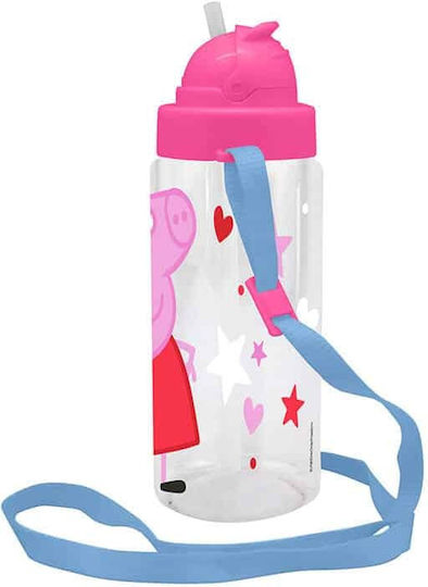 Kids Licensing Детска Бутилка За Вода Peppa Pig Пластмаса със Сламка 500ml