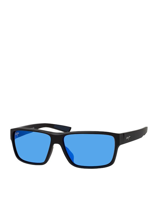 Maui Jim Bărbătești Ochelari de soare cu Negru Cadru și Albastru Oglindă Lentilă B662-02