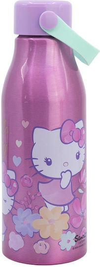 Stor Sticlă Pentru Copii Hello Kitty Din Aluminiu Roz 760ml (Diverse Modele/Culori)