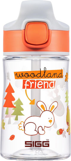 Sigg Woodland Friend Kids Water Bottle Plastic with Straw Non Spill Orange 350ml