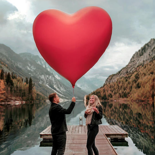 Balloon Foil Jumbo Heart Red 140cm