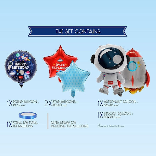 Set aus 5 Partyballons Space Legami 5 Stück