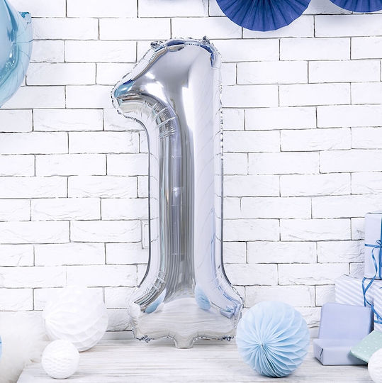 Balloon Foil Jumbo Number 1 Gray “1" 86cm