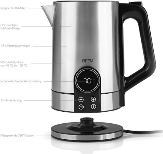 Beem Βραστήρας 1.7lt 2200W Ασημί