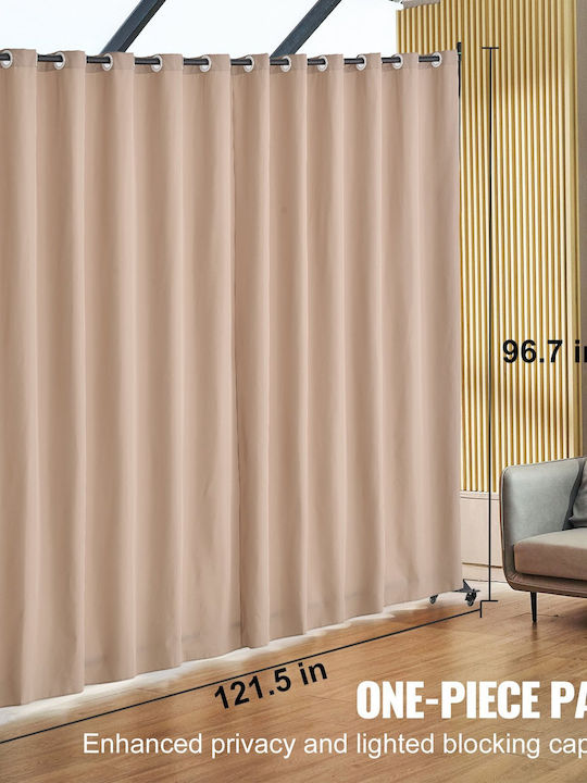 Vevor Room Divider Φορητό Πάνελ Διαχωριστικό Δωματίου Ρόδες Privacy Screen Καφέ