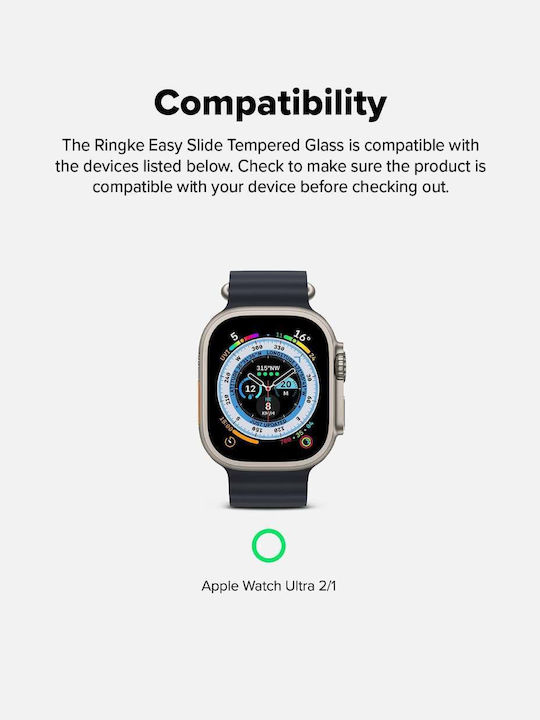 Ringke Easy Slide Gehärtetes Glas für das Apple Watch Ultra 49mm 1Stück