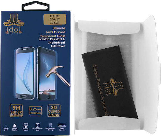 Idol 1991 3D 0.3mm Adeziv complet Tempered Glass Negru (OnePlus 6TRealme GT 6)