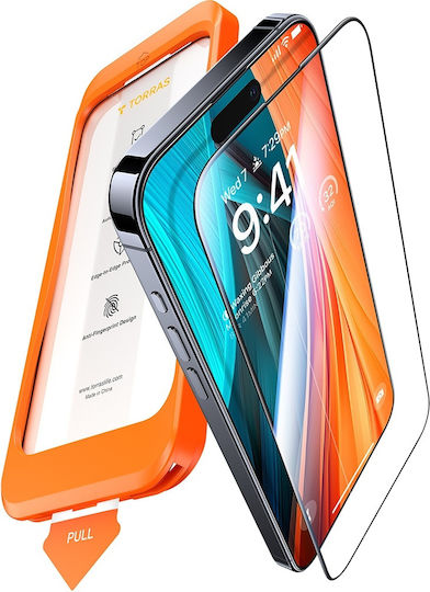 Torras Tempered Glass Μαύρο (iPhone 15 Plus / 16 Plus)