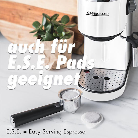 Gastroback Espressomaschine 1400W Druck 19bar Weiß