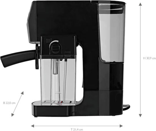 Beem Classico II Mașină de Espresso 1450W Presiune 20bar pentru Cappuccino Argintie
