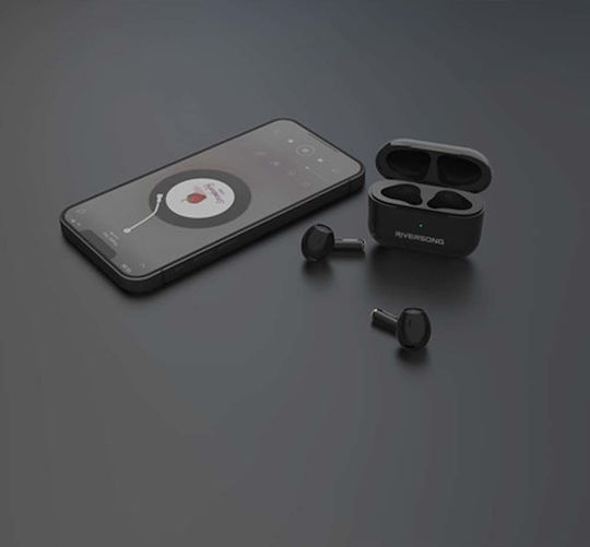 Riversong Air Mini Pro Earbud Bluetooth Handsfree Ακουστικά με Θήκη Φόρτισης Μαύρα