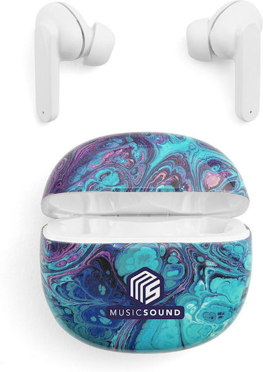 Cellular Line Music Sound In-ear Bluetooth Handsfree Ακουστικά με Θήκη Φόρτισης Purple/White