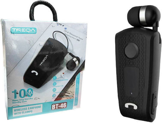 Treqa BT-46 In-Ear Bluetooth-Freisprecheinrichtung Kopfhörer Revers Schwarz