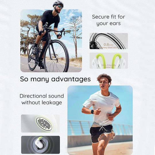 Havit OWS915 Open Ear Bluetooth Handsfree Earphones with Sweat Resistance and Charging Case White