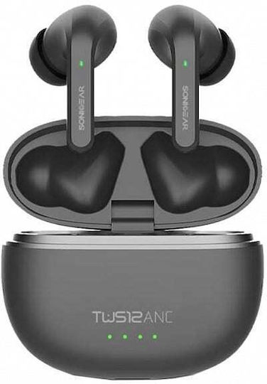Sonic Gear TWS12ANCB In-ear Bluetooth Handsfree Ακουστικά με Θήκη Φόρτισης Μαύρα