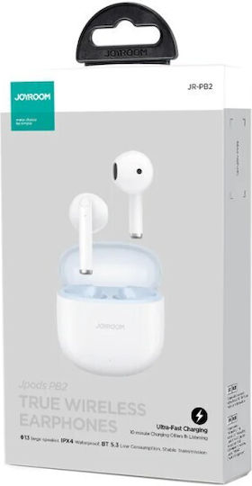 Joyroom JR-PB2 Earbud Bluetooth Handsfree Earphones with Sweat Resistance and Charging Case White