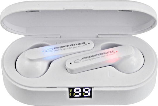 Esperanza EH230W In-ear Bluetooth Handsfree Ακουστικά με Θήκη Φόρτισης Λευκά