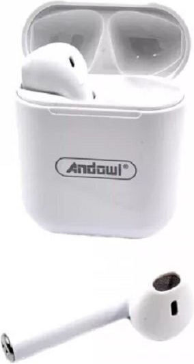 Andowl BQS12 In-ear Bluetooth Handsfree Earphones with Charging Case White
