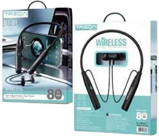 Treqa BT-51 In ear Bluetooth хендсфри Слушалки Черен