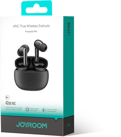 Joyroom JR-FN1 In-ear Bluetooth Handsfree Ακουστικά με Θήκη Φόρτισης Μαύρα
