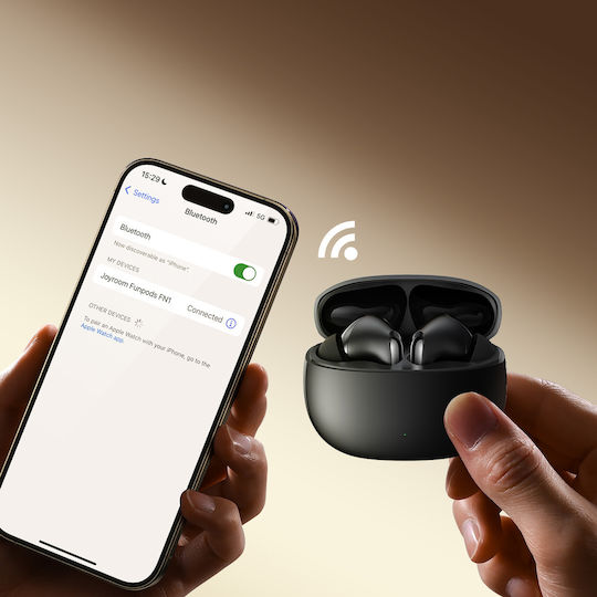 Joyroom JR-FN1 In-ear Bluetooth Handsfree Ακουστικά με Θήκη Φόρτισης Μαύρα