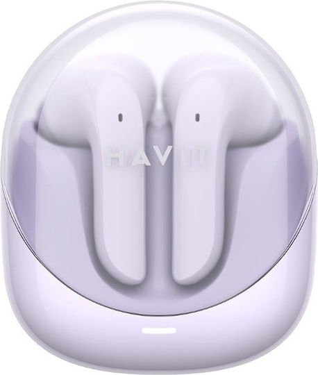 Havit TW974 Earbud Bluetooth Handsfree Ακουστικά με Αντοχή στον Ιδρώτα και Θήκη Φόρτισης Μωβ