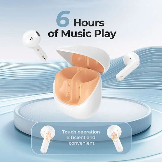 Havit TW931 Earbud Bluetooth Handsfree Ακουστικά με Θήκη Φόρτισης Λευκά