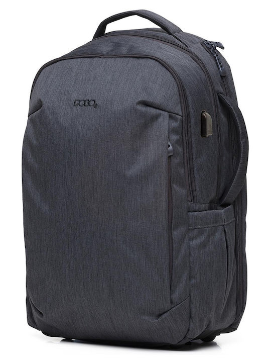 Polo Stric School Backpack Junior High-High School With Water Bottle Holder Black 25 Litre 31 x 20 x 49cm