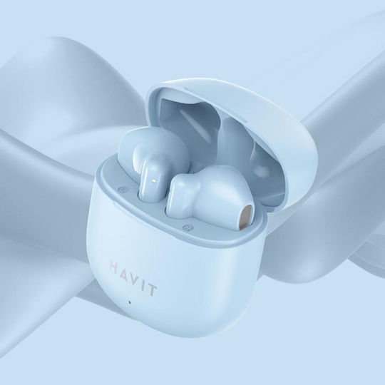Havit TW976 Earbud Bluetooth Handsfree Ακουστικά με Θήκη Φόρτισης Μπλε