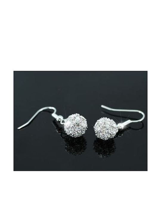 Позлатени обеци с кристали Swarovski в бяло Alexa, дължина 3 см, с кука, размер на топчето 1.1 см, титаниеви обеци, идеални за чувствителни уши Позлатени обеци с кристали Swarovski в бяло Alexa, дължина 3 см, с кука, размер на топчето 1.1 см, титаниеви обеци, идеални за чувствителни уши