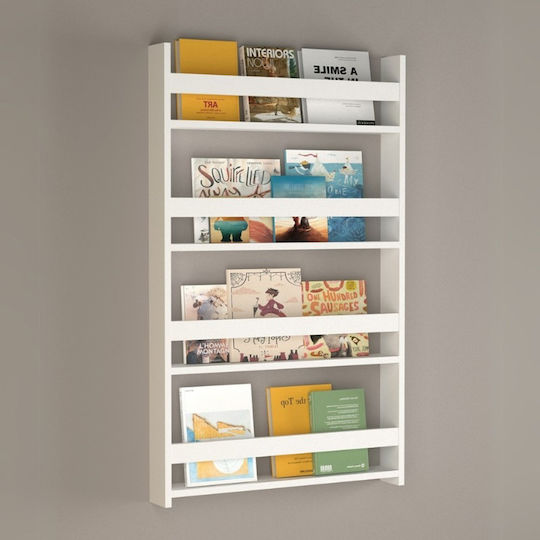 Kids Wall Montessori Shelving Unit White 70x10x120cm