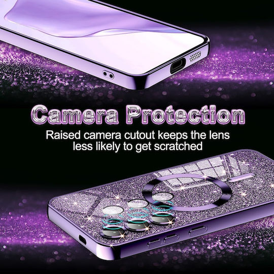 Techsuit Luxury Glitter Umschlag Rückseite Silikon Grün (Galaxy A16)