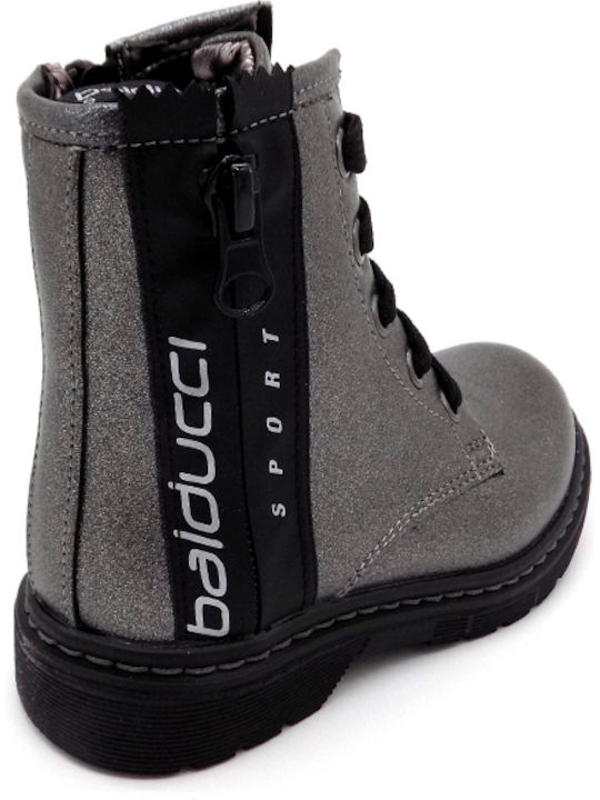 Lederne Kinderstiefel mit Reißverschluss Gray