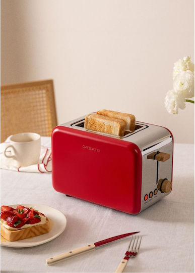 Create Retro Φρυγανιέρα 2 Θέσεων 850W Κόκκινη