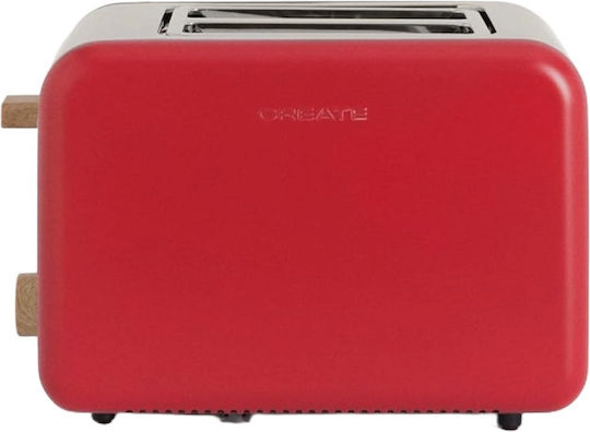 Create Retro Φρυγανιέρα 2 Θέσεων 850W Κόκκινη