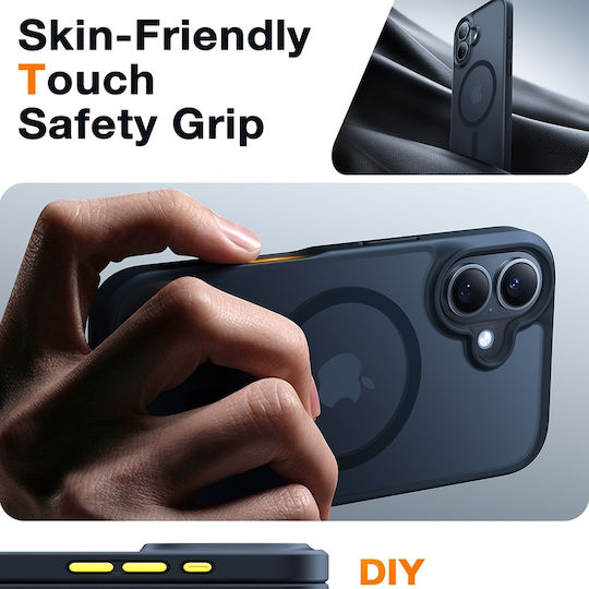 Torras Guardian Magnetic Umschlag Rückseite Silikon Schwarz (iPhone 16)