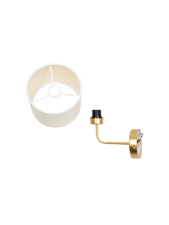 GloboStar Ralph Vintage Φωτιστικό Τοίχου με Ντουί E27 Χρυσό 26x29εκ.
