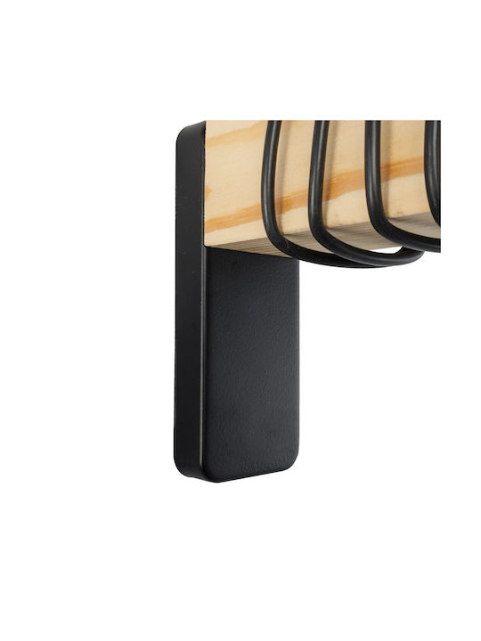 GloboStar Xylo Modern Leuchte Wand mit Fassung E27 Schwarz 16.5x19cm